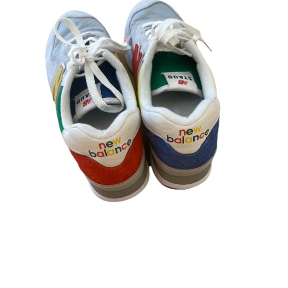 Men’s New BalancexStaud 574 Rain Cloud Team Red Sneaker - Picture 8 of 16